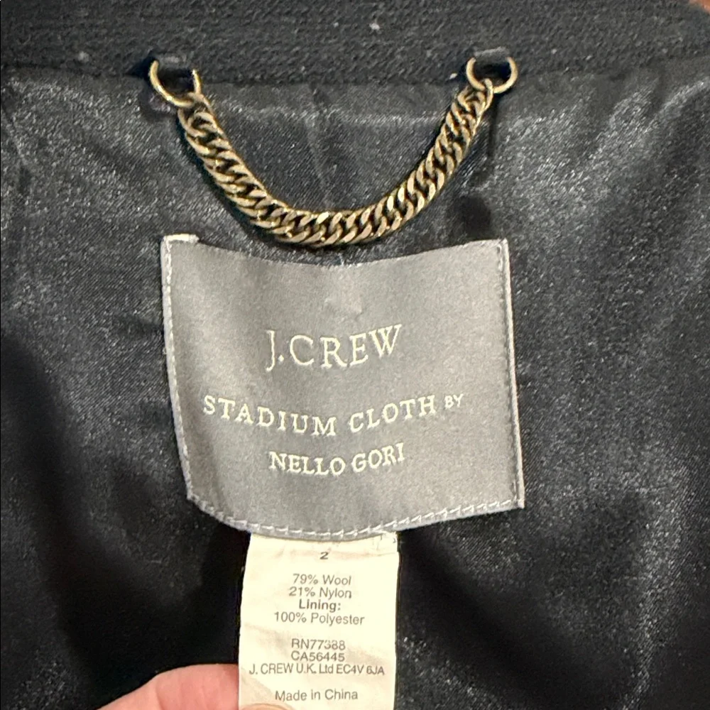 J.Crew Size 2 Black Wool Coat 79% Wool Minimalist Tailored Coat